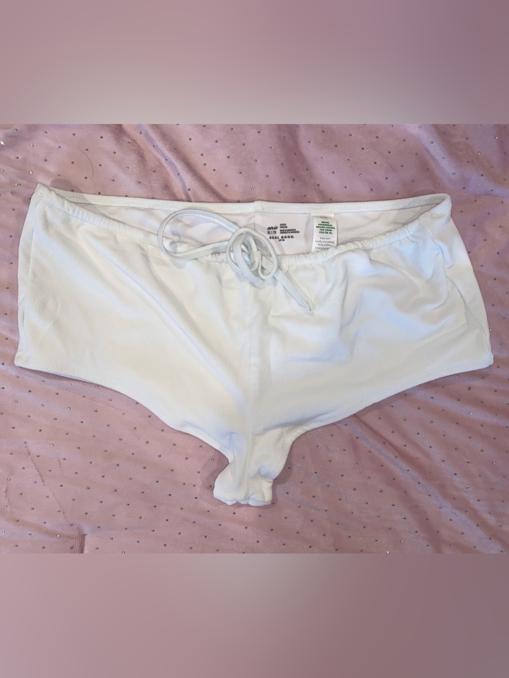 aerie White Women's Swim Bottoms with Drawstring